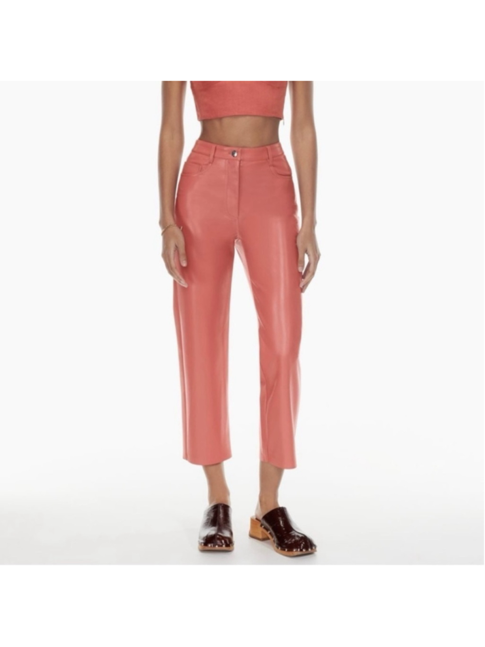 Wilfred The Melina™ Cropped Pant Size 2 Warm Sienna Red Vegan Leather